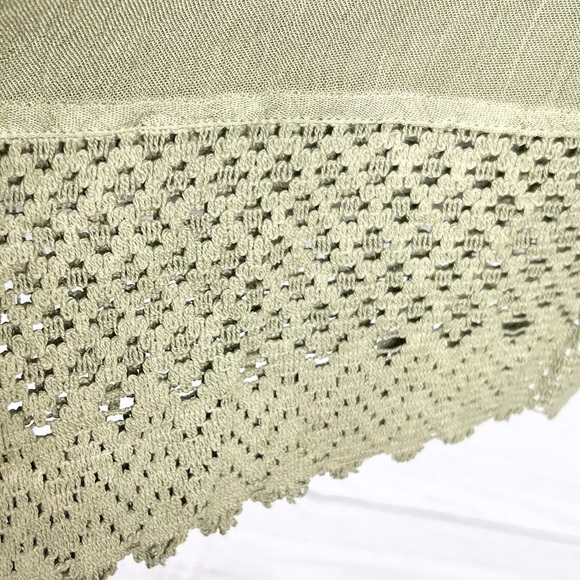 NWT Boho Chic White & Olive Green Maxi Dress Size Medium - Picture 3 of 8